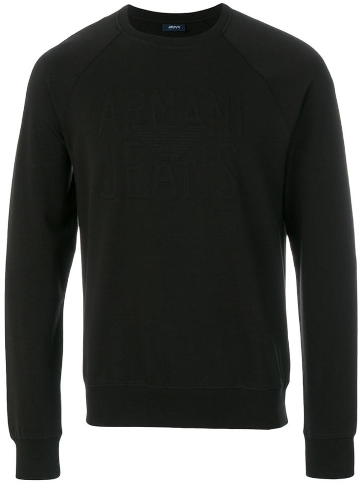 Armani Jeans Embossed Logo Sweatshirt - Black