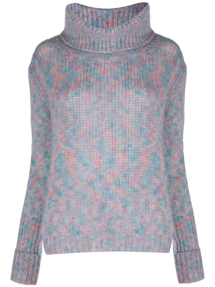 Prada Speckled Funnel Neck Jumper - Grey