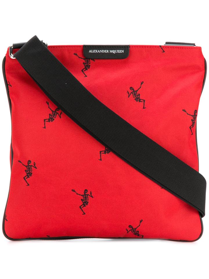 Alexander Mcqueen Dancing Skull Messenger Bag - Red
