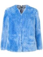 Sara Lanzi Faux Fur Jacket - Blue