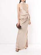 Camilla And Marc Antonelli Draped-waist Gown - Gold