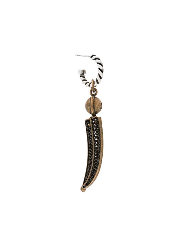 Saint Laurent Horn Pendant Earrings - Metallic