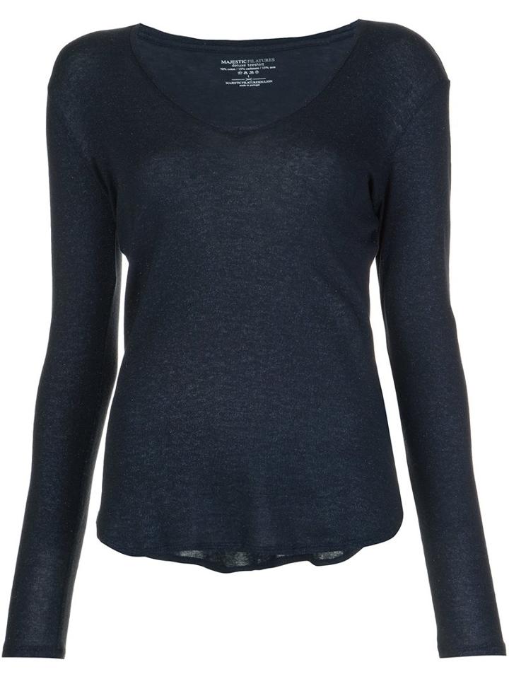 Majestic Filatures V-neck Jersey, Women's, Size: 1, Black, Cotton