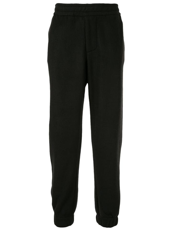 Emporio Armani Elasticated Fleece Trackpants - Black