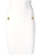 Balmain Ribbed Short Skirt - White