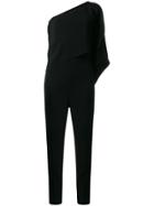 Roland Mouret Carlton Caped One Shoulder Jumpsuit - Black