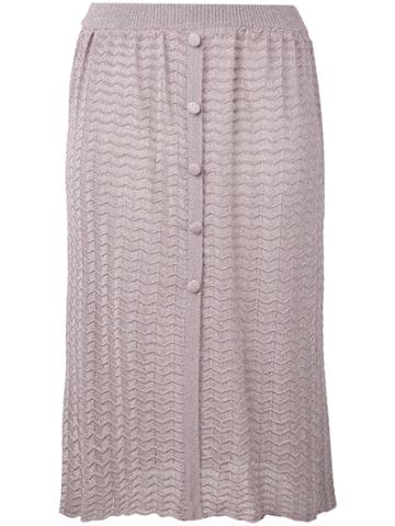 D'enia Textured Knit Skirt - Pink & Purple