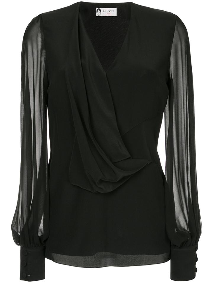 Lanvin Draped Blouse - Black