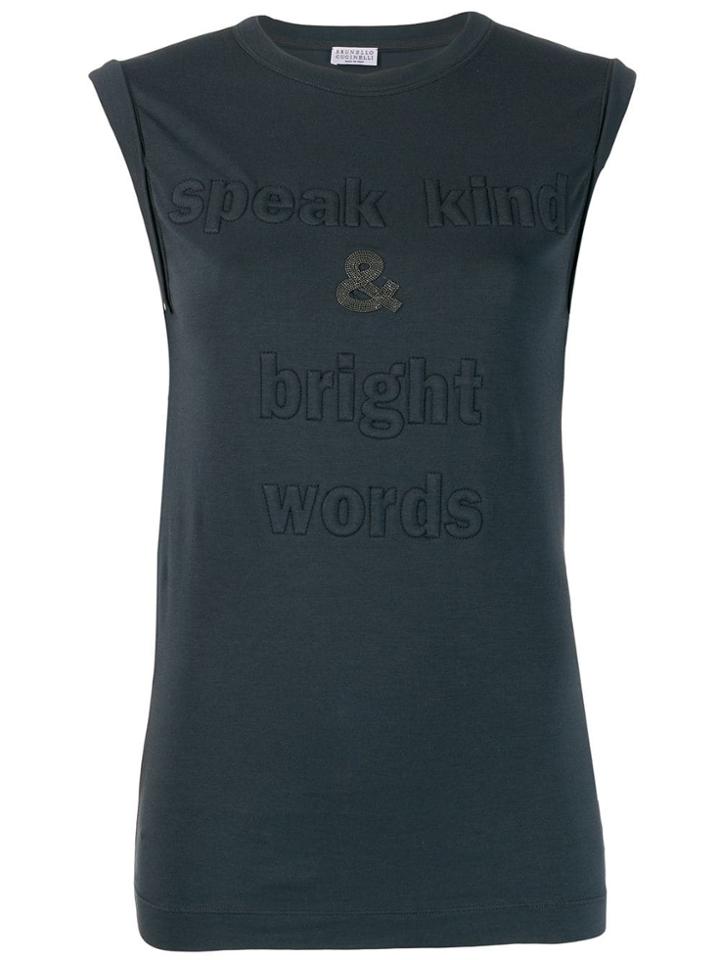 Brunello Cucinelli Speak Kind Tank Top - Blue
