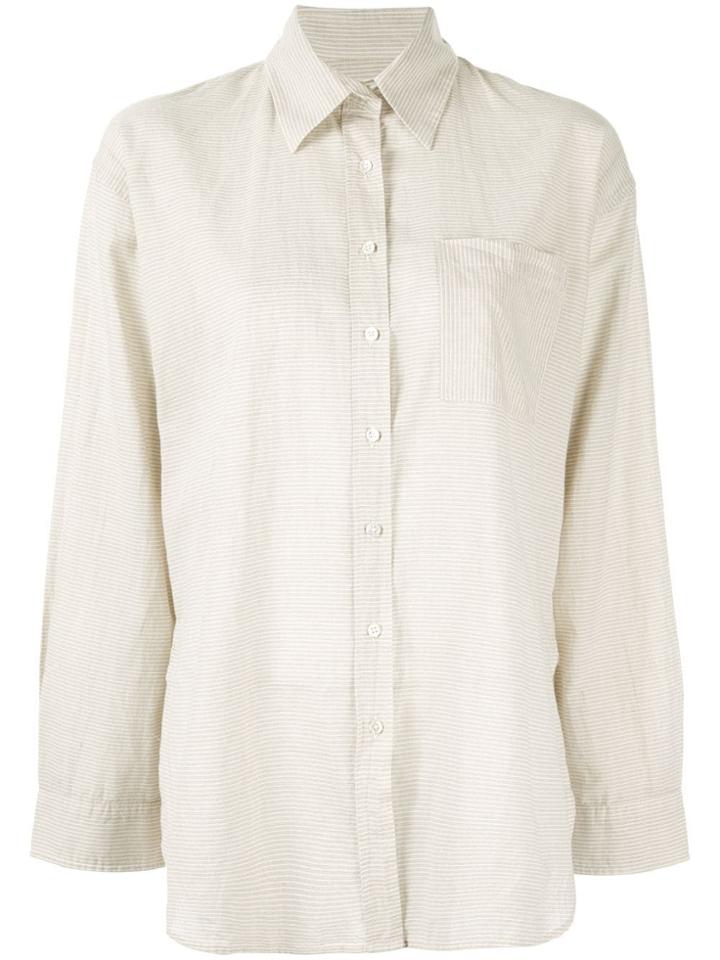 Venroy Oversized Cotton Voile Shirt - Brown