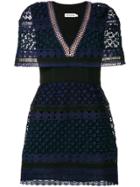 Self-portrait Crochet-lace Mini Dress - Blue