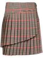 P.a.r.o.s.h. Checked Pleated Skirt - Brown