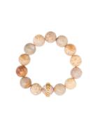 Cathy Waterman 22kt Gold Light Fossilized Coral Wheat Overlay Bracelet