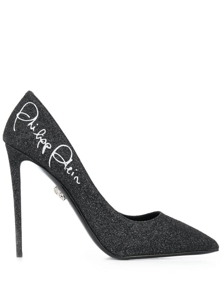 Philipp Plein Signature Logo Pumps - Black
