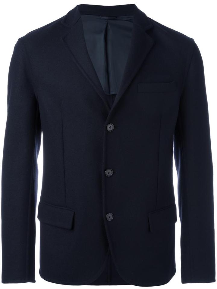 Ermanno Scervino Three Button Blazer, Men's, Size: 50, Blue, Virgin Wool/polyamide/cupro