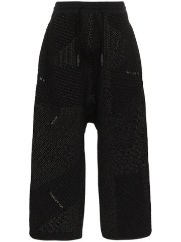 Byborre Drop Crotch Panelled Trousers - Black