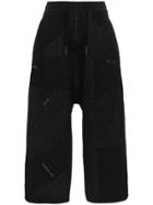 Byborre Drop Crotch Panelled Trousers - Black