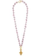 Chanel Vintage Glass Beaded Necklace, Women's, Pink/purple