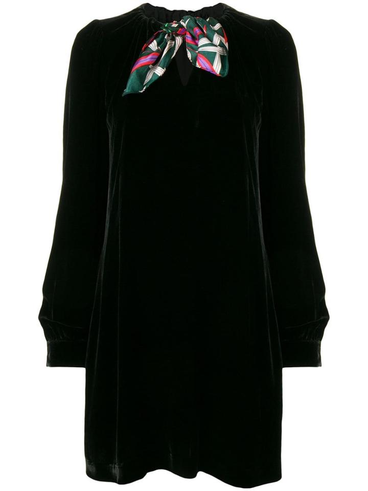 Dvf Diane Von Furstenberg Ruched Neck Shift Dress - Black