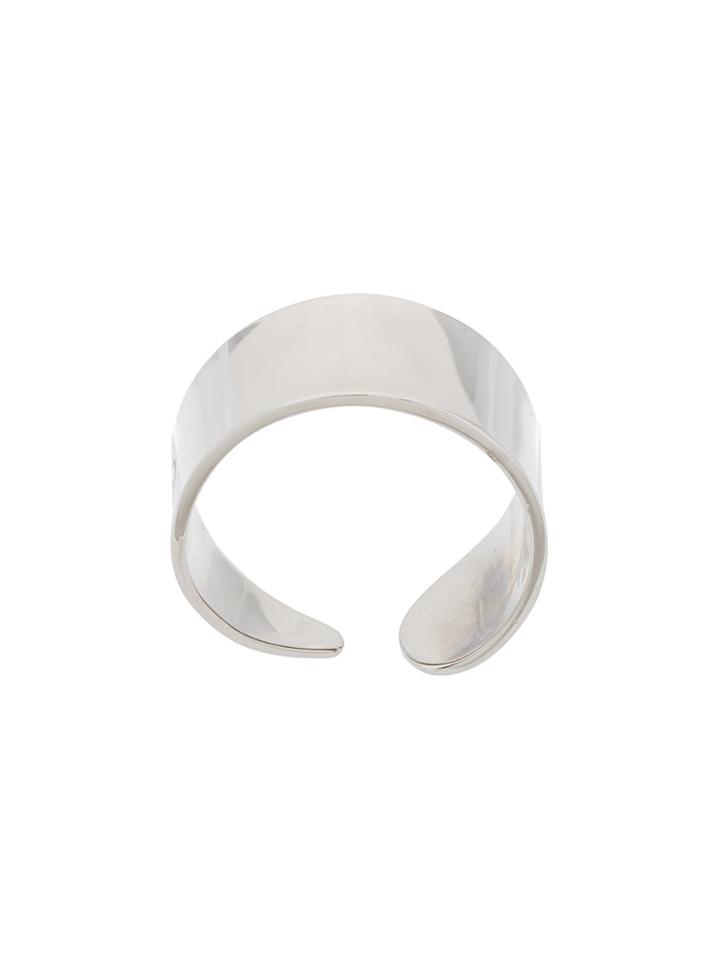 Mm6 Maison Margiela Embossed Band Ring - Metallic