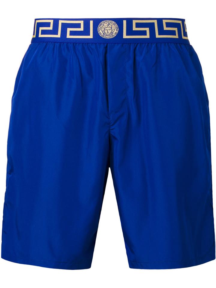 Versace Greek Key Medusa Swim Shorts - Blue