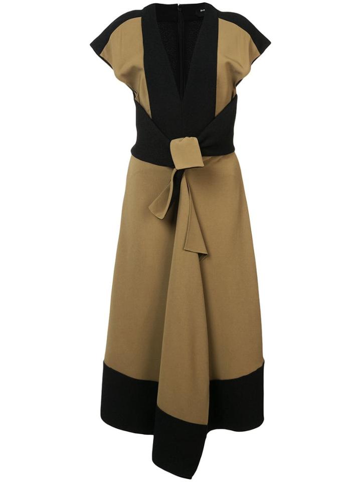 Proenza Schouler Cap Sleeve V-neck Dress - Green