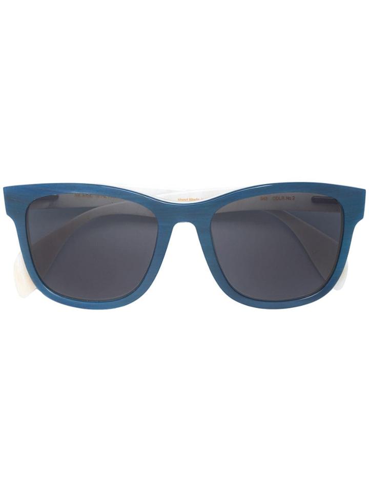 Oscar De La Renta Wide Framed Sunglasses - Blue