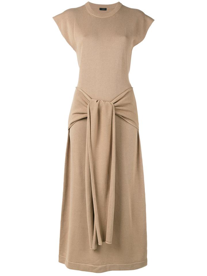 Joseph - Tie-front Maxi Dress - Women - Cotton/viscose - L, Nude/neutrals, Cotton/viscose