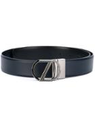 Z Zegna - Logo Buckle Belt - Men - Leather - 120, Blue, Leather