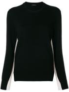 Joseph Fine Knit Side Stripe Sweater - Black