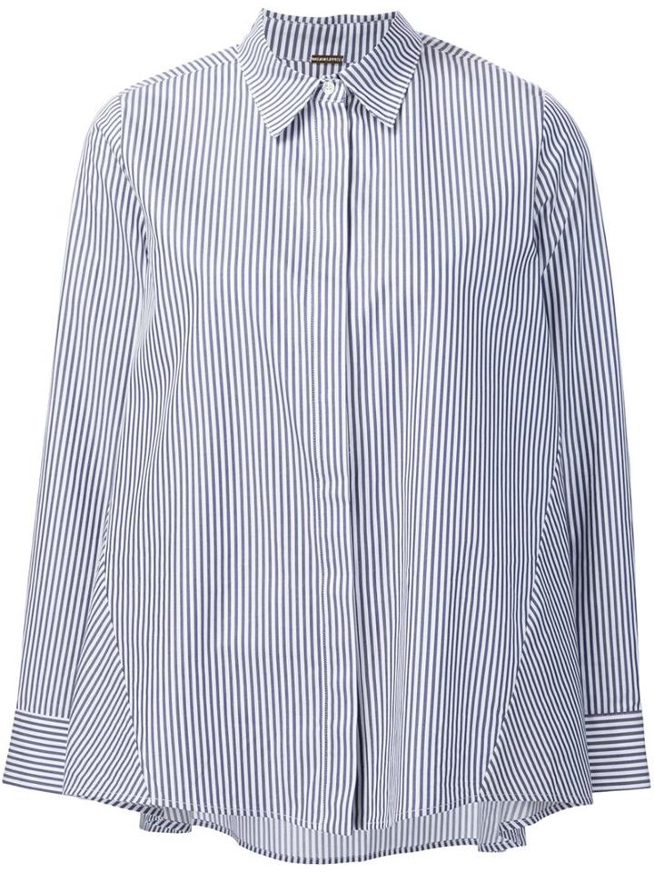Adam Lippes Trapeze Back Striped Shirt