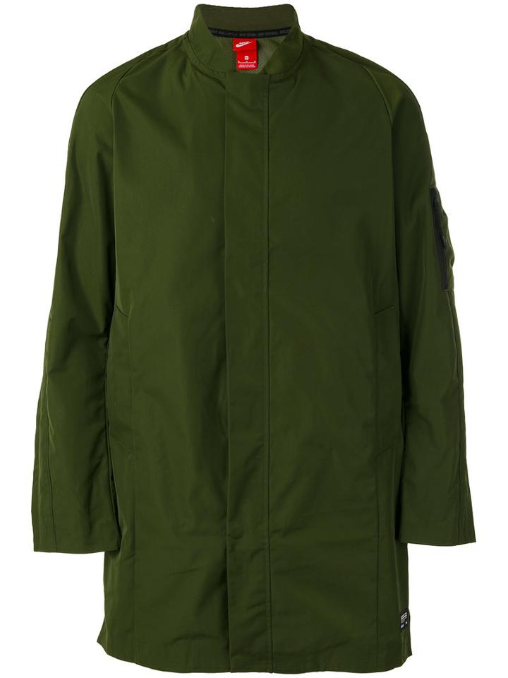 Nike F.c Longline Bomber Jacket, Men's, Size: Small, Green, Polyester/nylon
