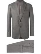 Armani Collezioni Fitted Business Suit, Men's, Size: 56, Brown, Spandex/elastane/acetate/viscose/virgin Wool