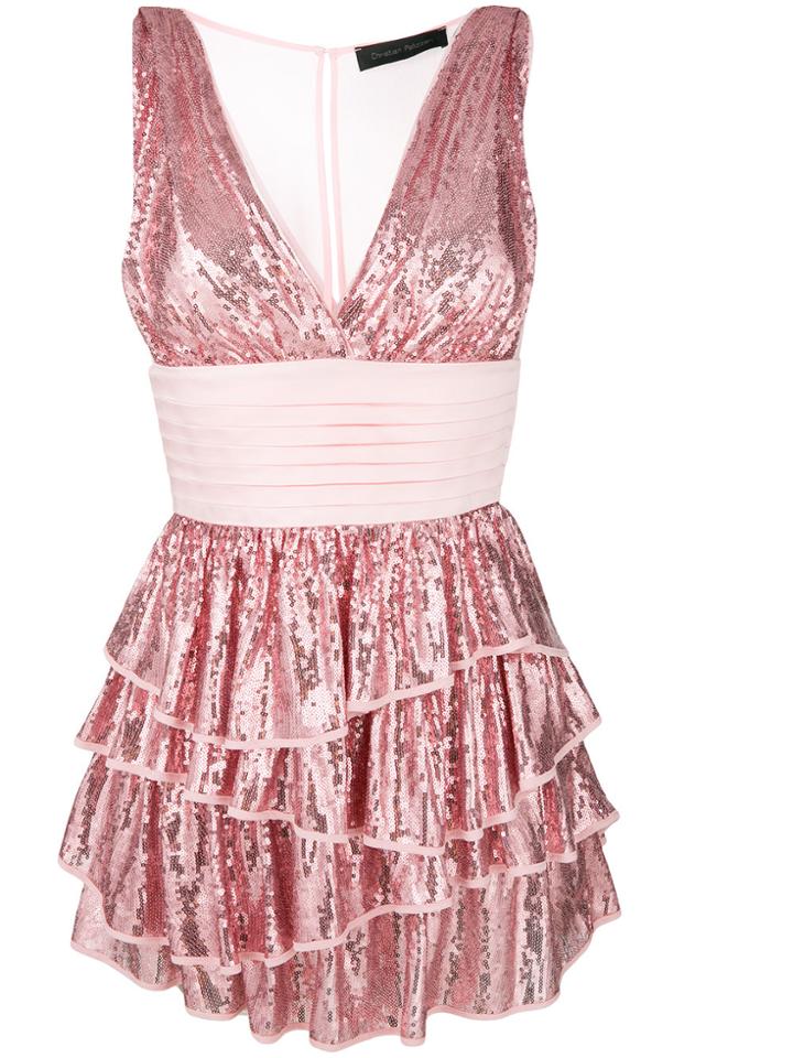 Christian Pellizzari Sequin Embellished Ruffled Dress - Pink & Purple