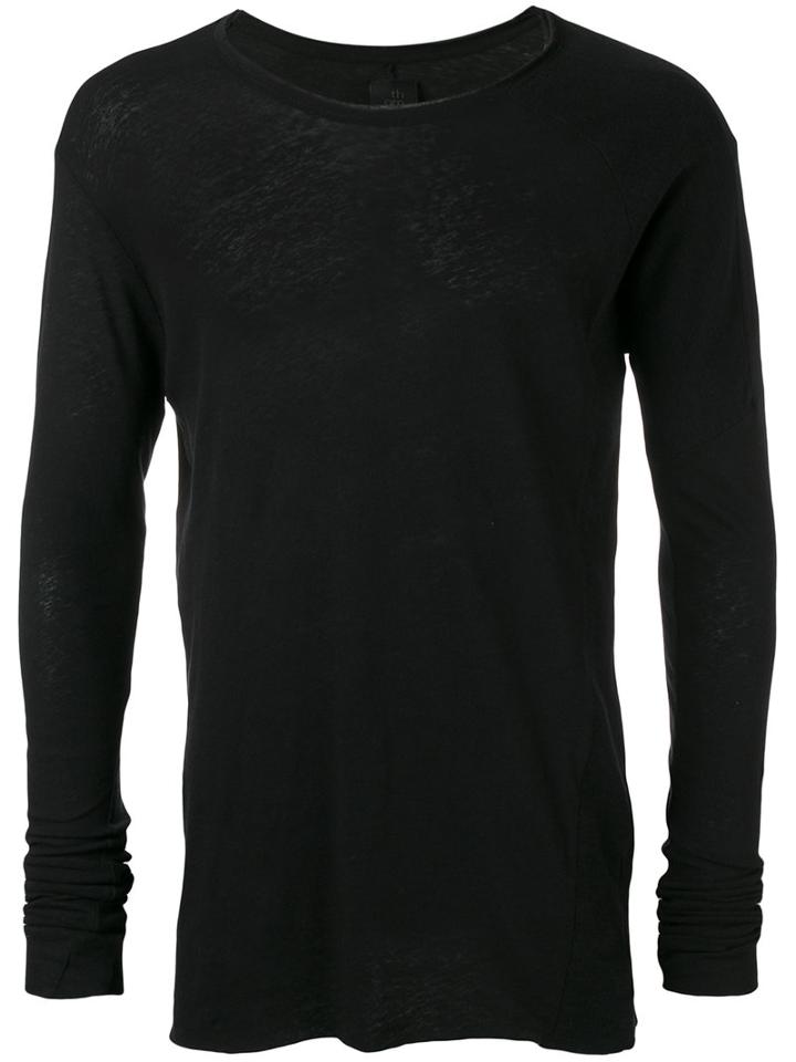 Thom Krom Long Sleeve T-shirt, Men's, Size: Large, Black, Cotton/linen/flax