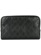 Chanel Pre-owned Cosmos Quilted Cc Cosmetic Bag - Black