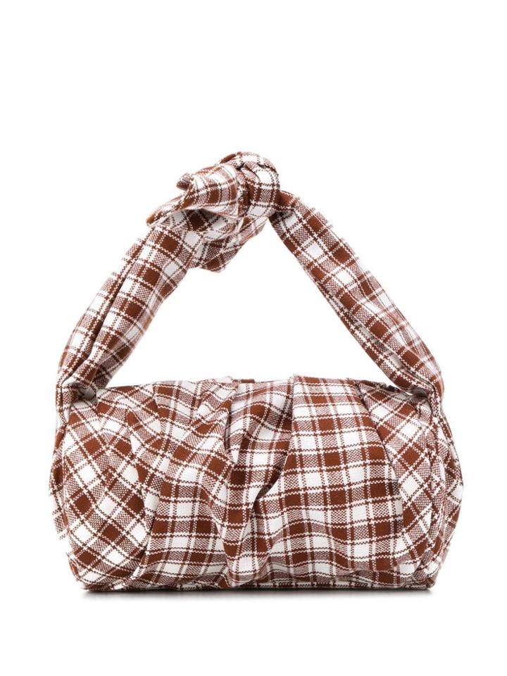 Rejina Pyo Check Print Drape Bag - Brown