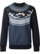 Neil Barrett Patterned Camouflage Sweatshirt, Men's, Size: Xl, Black, Viscose/polyurethane