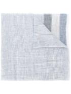 Fay - Stripe Panel Scarf - Men - Linen/flax - One Size, Blue, Linen/flax