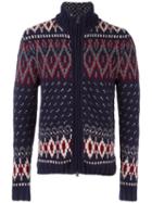 Woolrich Zipped Cardigan, Men's, Size: Large, Blue, Wool/polyamide