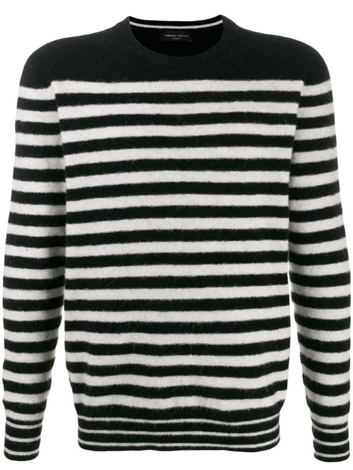 Roberto Collina Striped Knit Sweater - Black