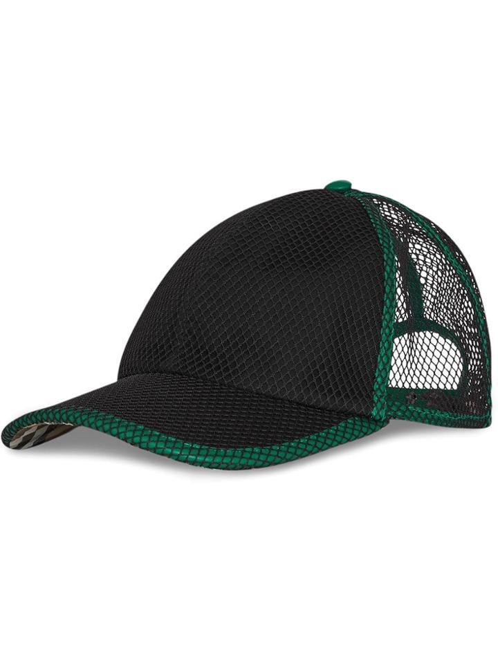Burberry Vintage Check And Mesh Baseball Cap - Black