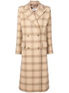 Mm6 Maison Margiela Double-breasted Checked Coat - Nude & Neutrals