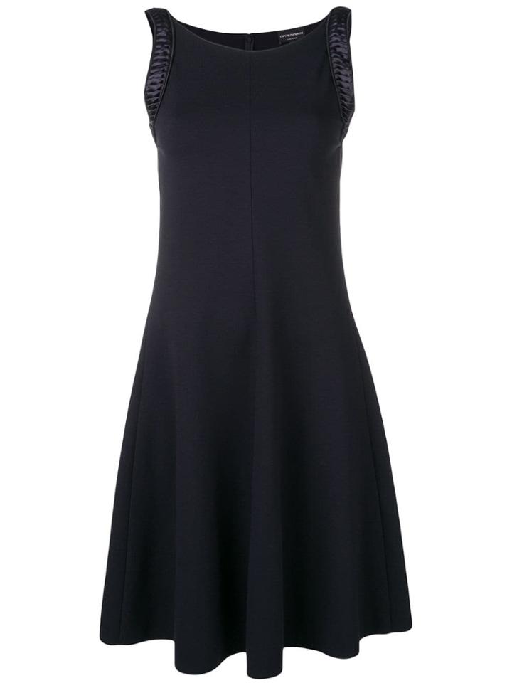 Emporio Armani Pleated Detail Dress - Blue