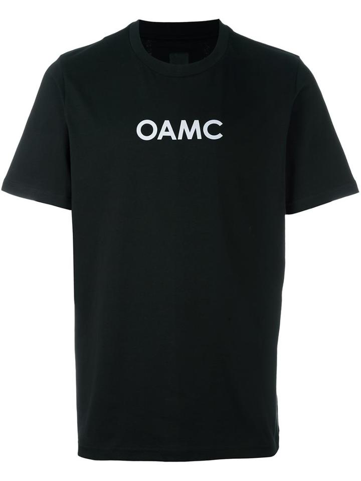 Oamc Logo Print T-shirt, Men's, Size: Small, Black, Cotton/polyamide/spandex/elastane