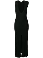 Jacquemus V-neck Slit Detail Dress - Black