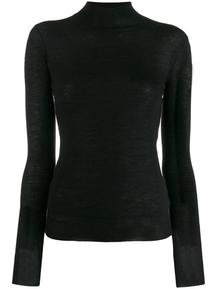 Joseph High Neck Knitted Top - Black