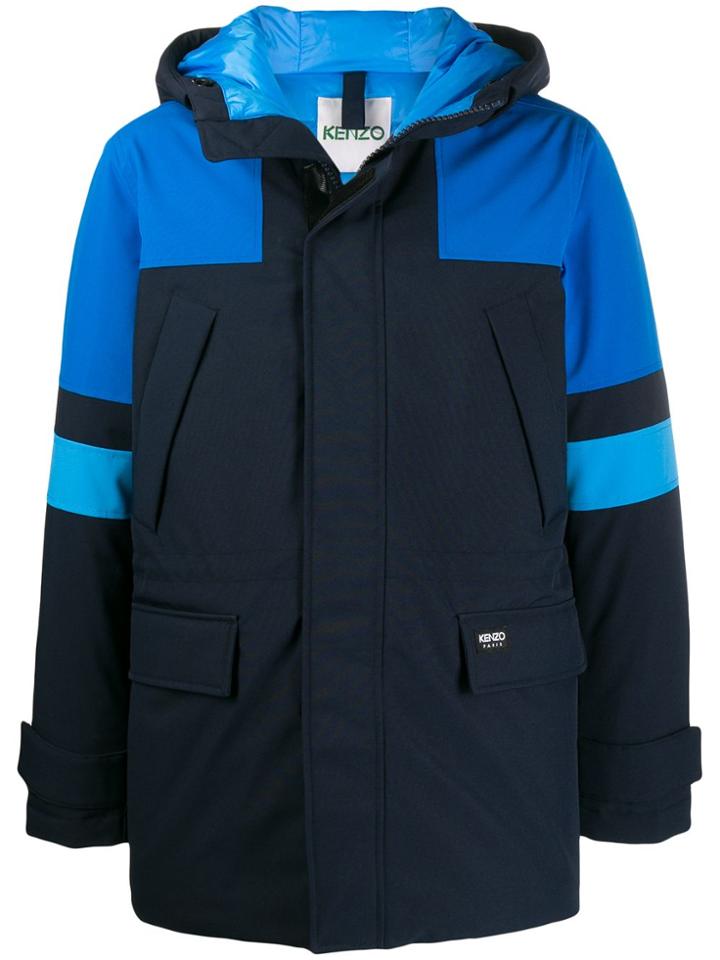 Kenzo Langer Colour Block Parka - Blue