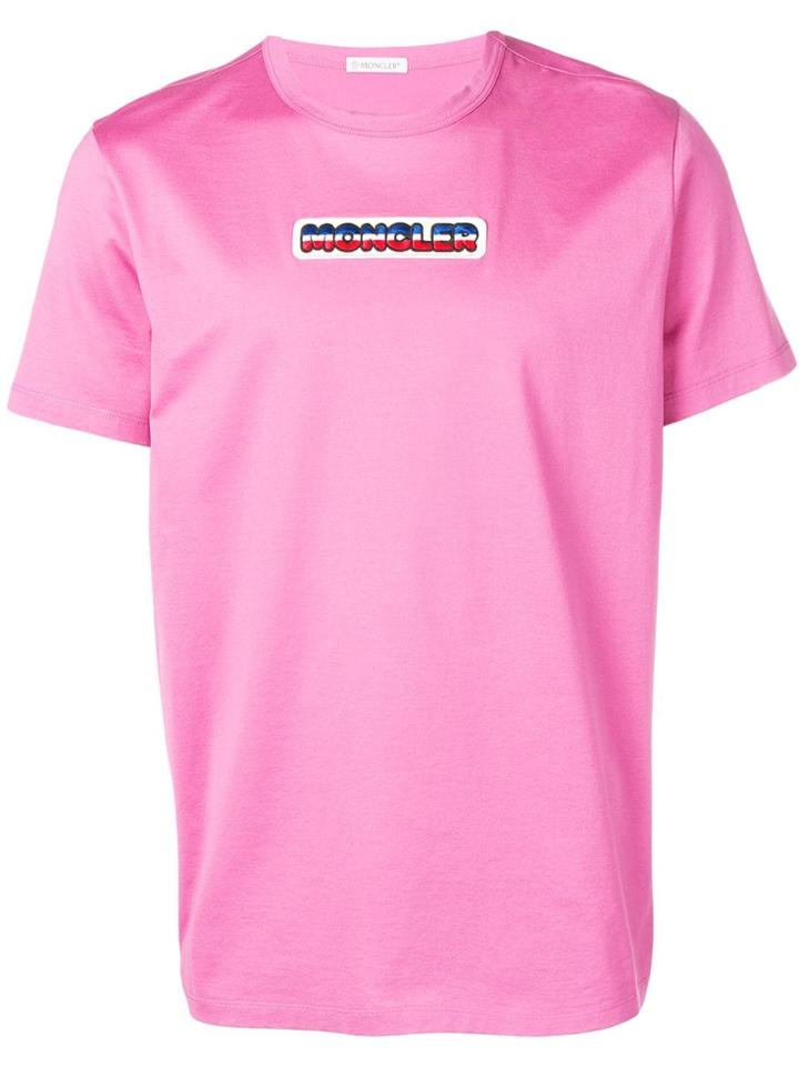 Moncler Logo Print T-shirt - Pink