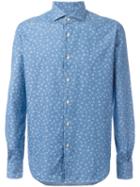 Xacus Floral Print Shirt, Men's, Size: 39, Blue, Cotton